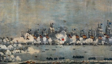 海戦 Painting - マラカイボ バタラ デル ラゴ 1823 海戦